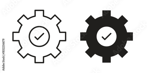 Execution icon symbol. Classic flat and linr style