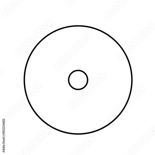Minimalist single-line illustration of a circle with a centered dot representing simplicity and clarity