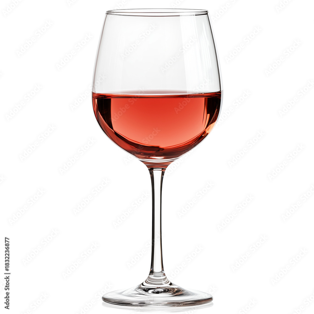 Naklejka premium Elegant Red Wine Glass Filled With Rich Wine on a Simple Background