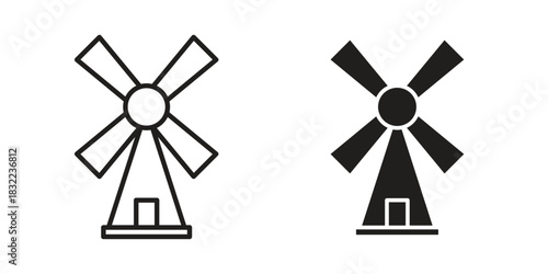 Mill icon symbol. Classic flat and linr style