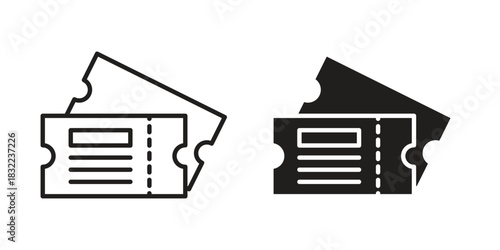 Movie ticket icon symbol. Classic flat and linr style