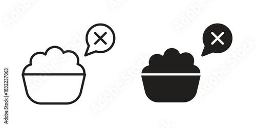 Lack of appsetite icon symbol. Classic flat and linr style