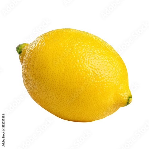 Fresh Lemon With a Green Leaf Isolated on White Background for Healthy Cookin...