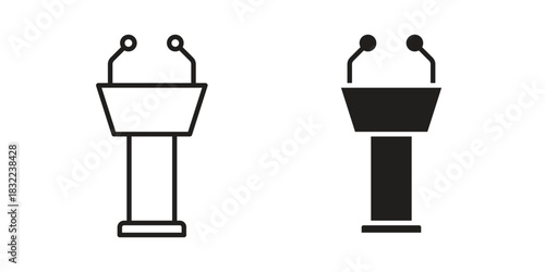 Lectern icon symbol. Classic flat and linr style