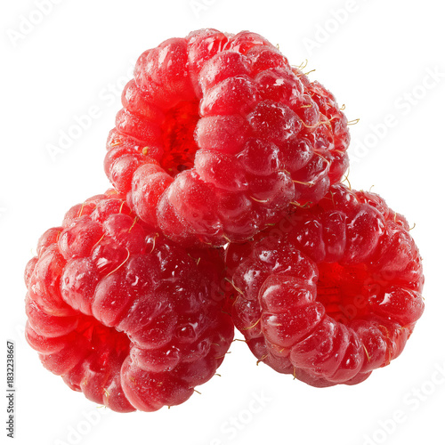 Fresh, Ripe Raspberries Stacked Together in a Vibrant Display for a Healthy S...
