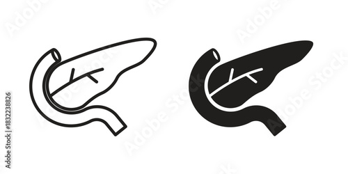 pancreas icon symbol. Classic flat and linr style