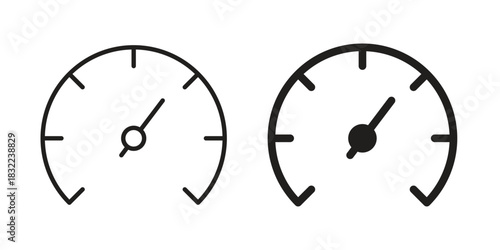 Meter icon symbol. Classic flat and linr style