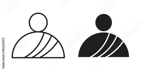 Monk icon symbol. Classic flat and linr style