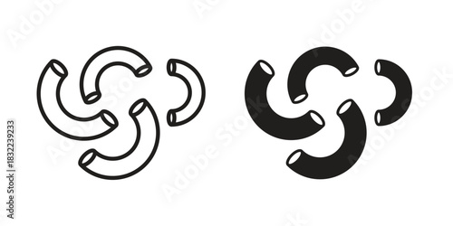Pasta icon symbol. Classic flat and linr style
