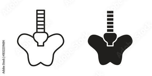 Pelvic area icon symbol. Classic flat and linr style
