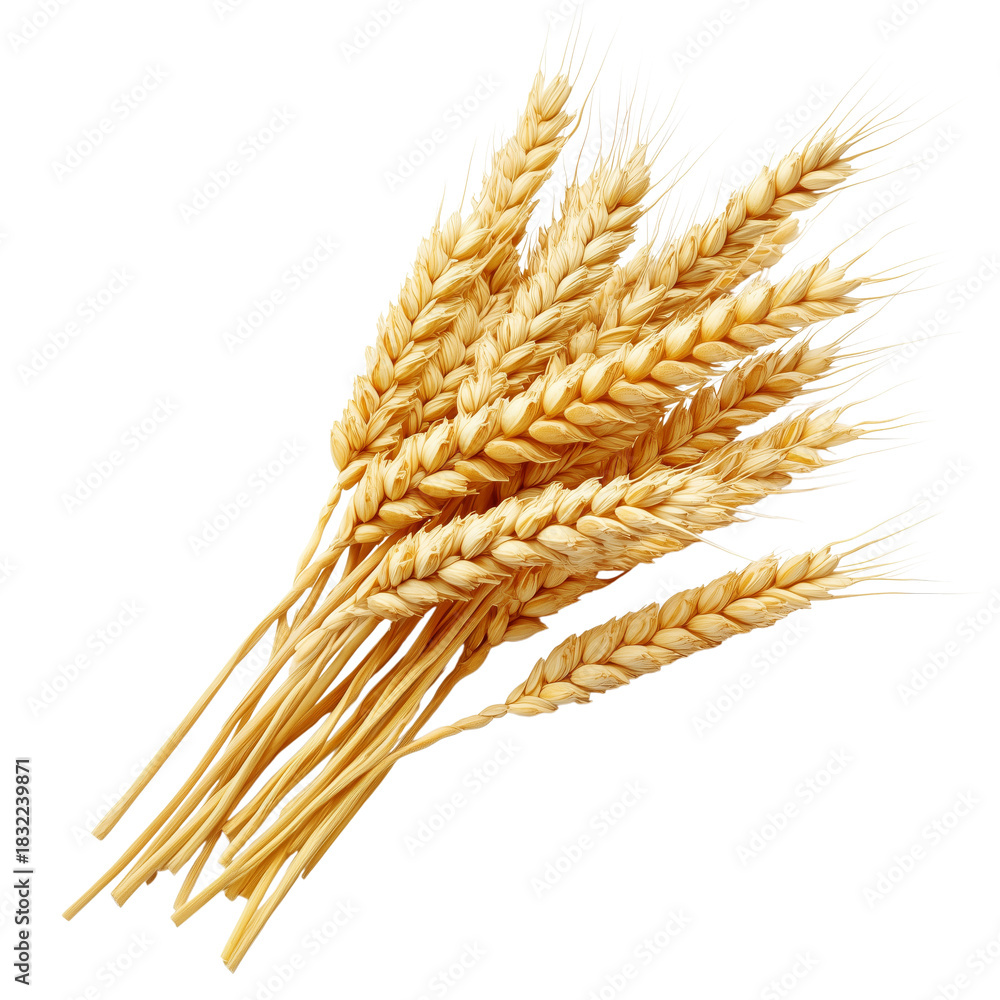 Fototapeta premium Harvested Wheat Stalks Arranged Neatly for Display in a Rustic Kitchen Setting