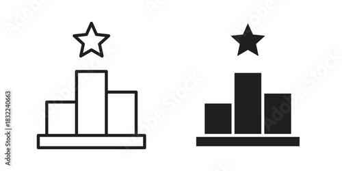Podium icon symbol. Classic flat and linr style