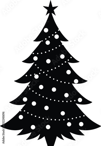 lighted christmas tree vector illustration