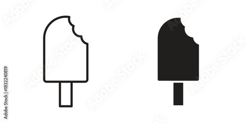 Popsicle icon symbol. Classic flat and linr style