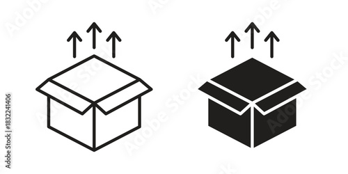 Product release icon symbol. Classic flat and linr style