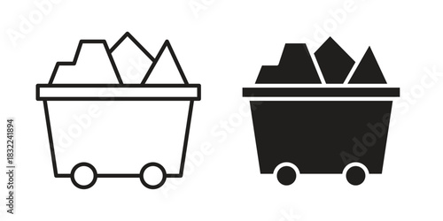 Raw material icon symbol. Classic flat and linr style