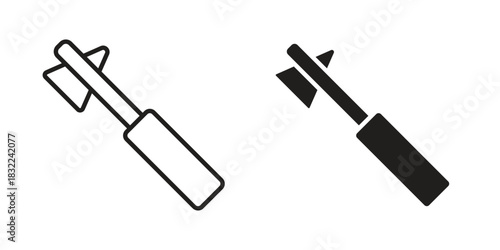 reflex hammer icon symbol. Classic flat and linr style