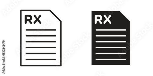 RX icon symbol. Classic flat and linr style