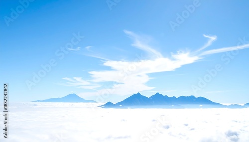 Mountains Above the Clouds - A Serene Landscape View.