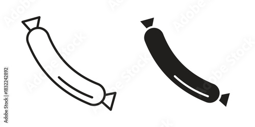 Sausage icon symbol. Classic flat and linr style