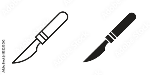 Scalpel icon symbol. Classic flat and linr style