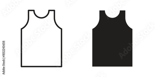 Sleeveless shirt icon symbol. Classic flat and linr style