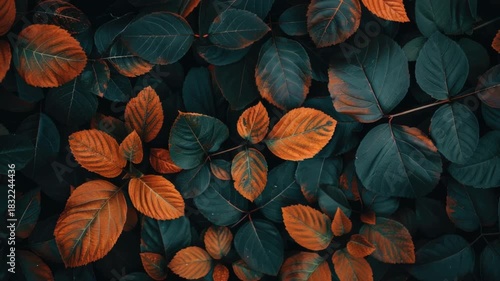 Video A detailed view of a bunch of leaves with intricate details and textures