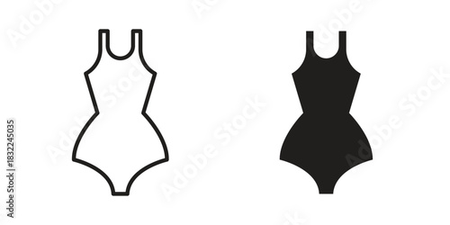 Swimsuit icon symbol. Classic flat and linr style