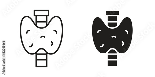 Thyroid icon symbol. Classic flat and linr style