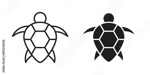 Turtle icon symbol. Classic flat and linr style