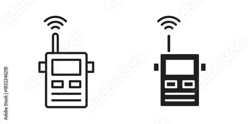 Two way radio icon symbol. Classic flat and linr style