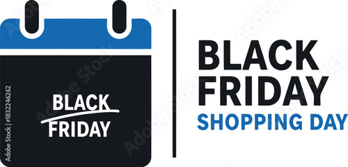 Black friday shopping day sale event calendar icon graphic design