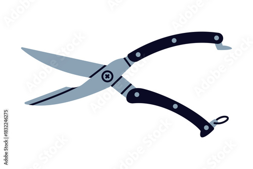 Pair of Scissors as Hand-operated Shearing Tool Vector Illustration