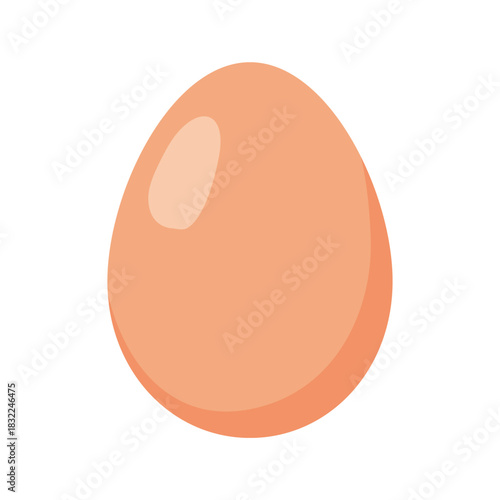 A simple illustration of a single brown chicken egg, a common food item and symbol of life and new beginnings
