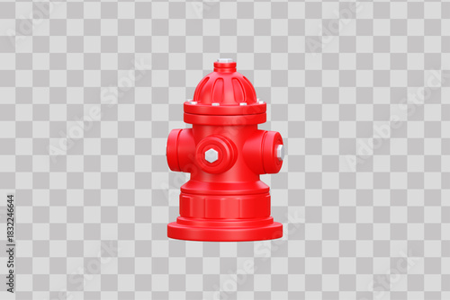Fire Hydrant PNG • Realistic Red Fire Hydrant Illustration • Isolated Emergency Safety Equipment Icon