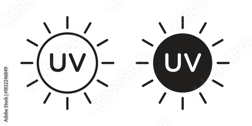 UV icon symbol. Classic flat and linr style