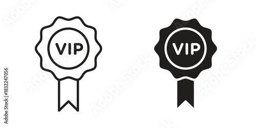 VIP icon symbol. Classic flat and linr style