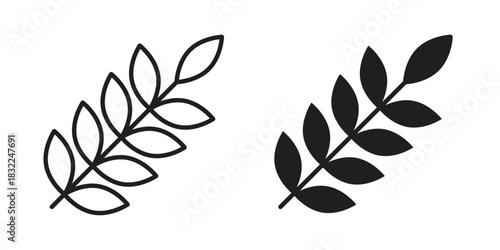 Wheat grain icon symbol. Classic flat and linr style