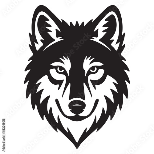 Wolf Head Silhouette Keywords: wolf, head, animal, wildlife, canine, predator, face, portrait