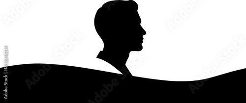 Striking silhouette of a man's profile evokes mystery and sophistication, perfect for branding, editorial design, or impactful visual communication projects