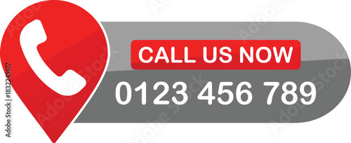Contact us now phone icon with placeholder number button service