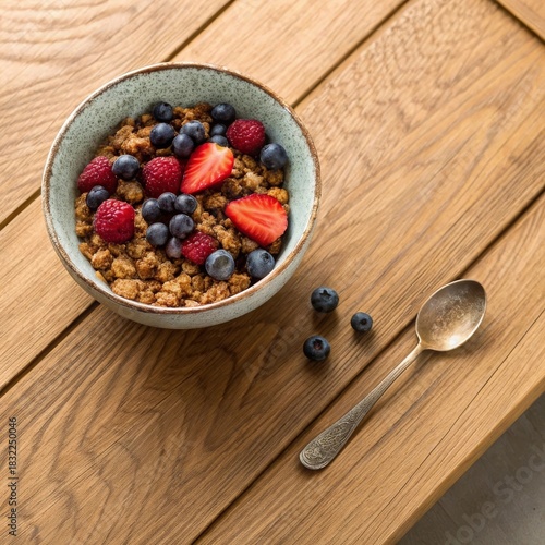 Granola Cereal Bowl Berries Breakfast Healthy Nutritious Meal