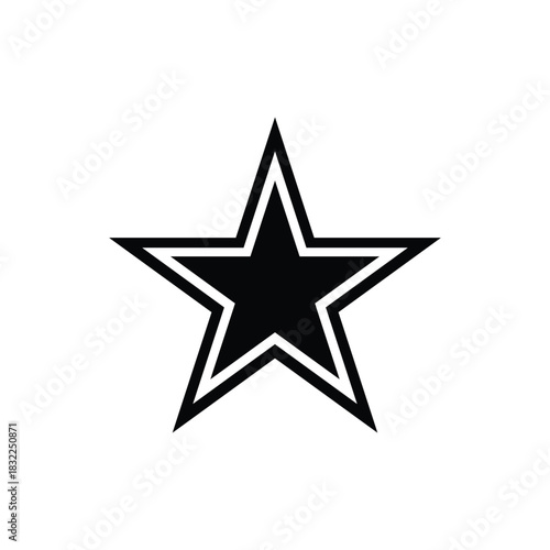 Black cowboys star icon silhouette vector flat design on white background.