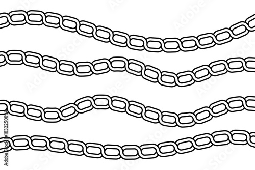 Linked chain-style decorative lines arranged in smooth horizontal waves