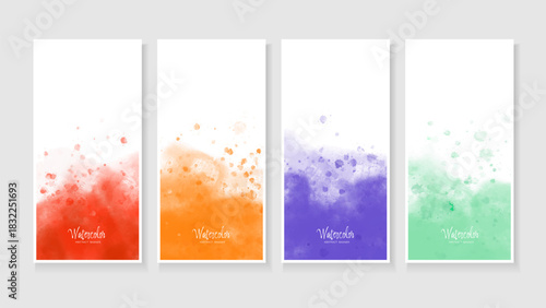 set of three banners with flowers