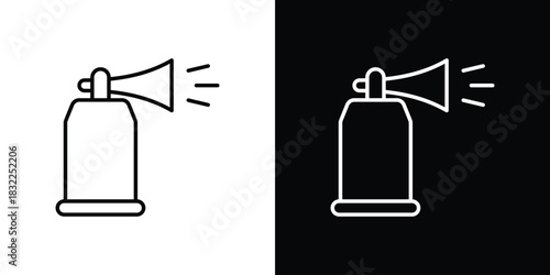 Air horn icon line drawing clipart symbol. Vector illustration