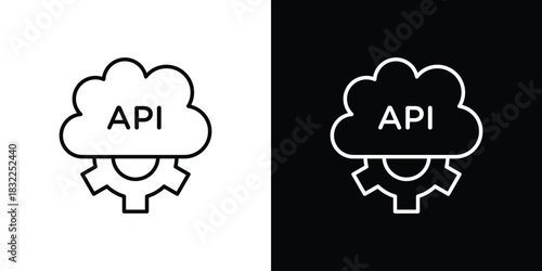 API icon line drawing clipart symbol. Vector illustration