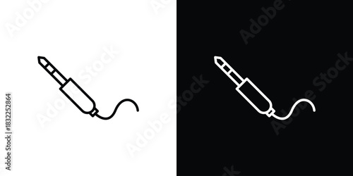 Audio jack icon line drawing clipart symbol. Vector illustration