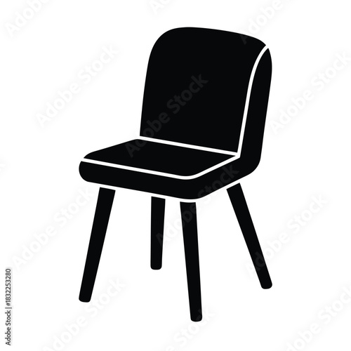 Chair silhouette vector icon 