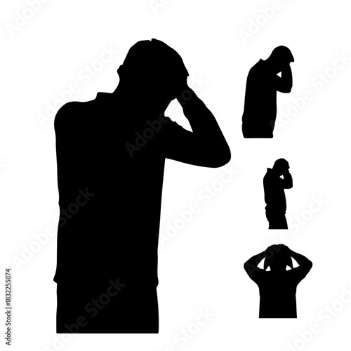 depression, overthinking silhouette pack mental disorder